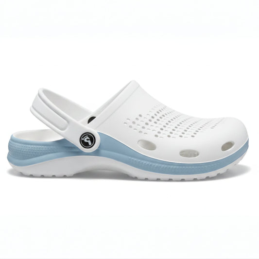 Smoothlite Classic Dual-Tone Painted Clogs for men in White & Blue, image 1