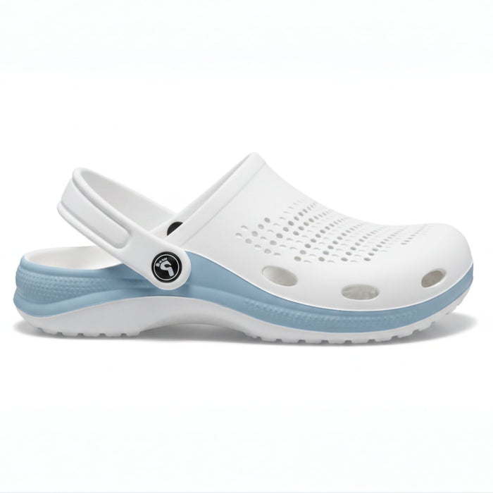 Smoothlite Classic Dual-Tone Painted Clogs for men in White & Blue, image 1