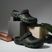 Smoothlite Dual-Tone Chunky Comfort Clogs for men in Olive & Black, image 8
