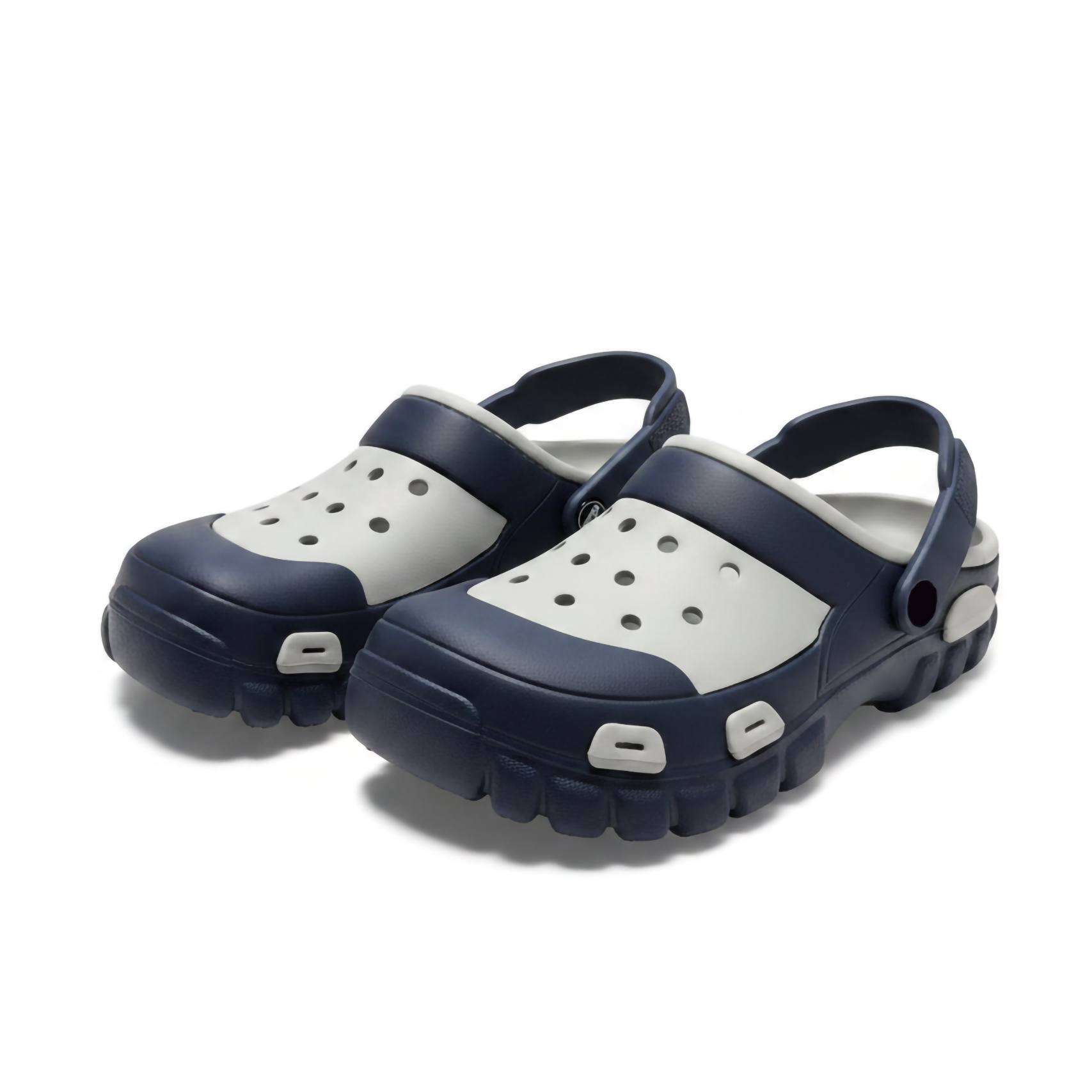 Smoothlite Dual-Tone Chunky Comfort Clogs for men in Navy & Light Grey, image 2