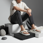 Smoothlite Dual-Tone Slides with Removable Footbed for men in White & Black, image 7