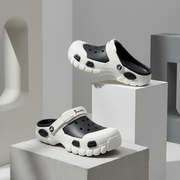 Smoothlite Dual-Tone Chunky Comfort Clogs for men in White & Black, image 7