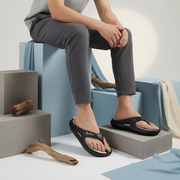 Smoothlite Dual-Tone Slides with Removable Footbed for men in Black & Light Grey, image 7