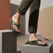 Smoothlite Dual-Tone Slides with Removable Footbed for men in Olive & Black, image 6