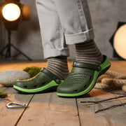 Smoothlite Classic Dual-Tone Painted Clogs for men in Olive & Green, image 7