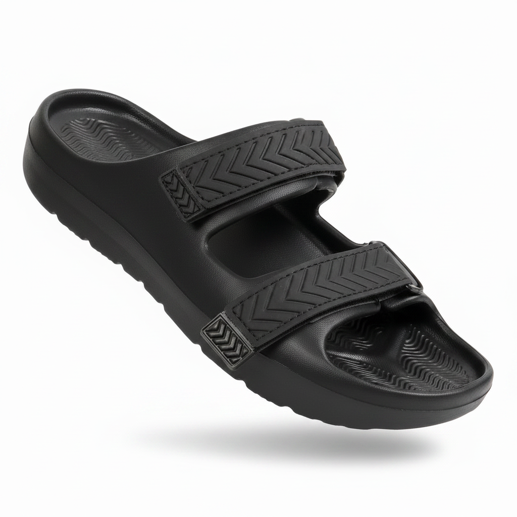 Smoothlite Adjustable Double-Strap Comfort Sandals for men in Black, image 6